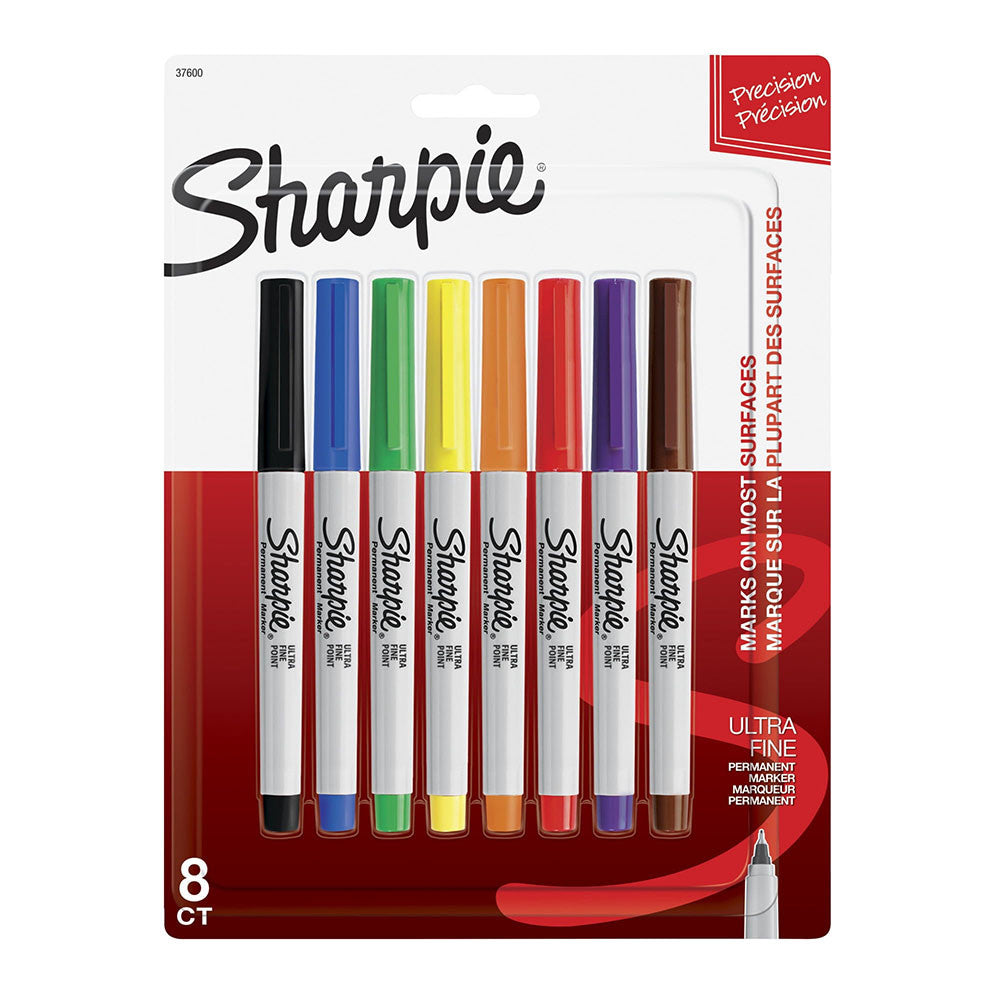 Sharpie Ultra Fine Point Permanent Marker, Assorted, 8 Ea